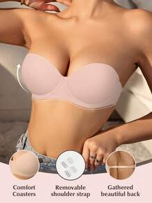 Peach Girl Pink Padded Bra, Sexy Push-Up Bra For Small Bust, Removable Cups - Pink - View 10