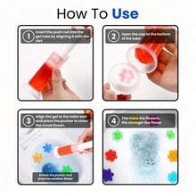 56 Count Fresh Flower Gel Stamp Toilet Cleaner, Air Freshener, Fresh Bathroom Toilet Cleaning Gel Stamp, Helps Keep Toilet Clean, Prevents Scale And Toilet Ring, 6 Fragrance Options, Includes 1 Dispenser And 4 Gels - Floral-56 Pcs - 查看 5