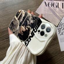 Ins Style Popular Racing Anime Retro Character Pattern Phone Case For Apple  16 16e 15 14 13 12 Mini 11 Pro Max X XR XSMAX 8 7 E Plus 3D Wave Cream Texture Soft Case Back Cover Simple Fashion - Black - View 7