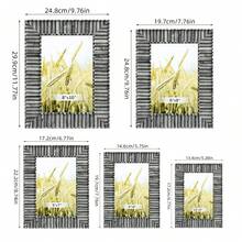 1pc Modern Minimalist Line-Style Classic Gallery Photo Frame, Black & Gray Frame Body, Excellent Quality, Displays 3.5x5", 4x6", 5x7", 6x8", 8x10" Photos, Horizontal & Vertical Display, Suitable For Study, Bedroom, Living Room