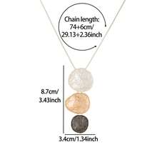 Cring Coco 1pc Fashionable Bohemian Minimalist Zinc Alloy Geometric Pendant Necklace, Minimalist Design Suitable For Women's Daily, Party, Vacation, Music Festival, Ball, Birthday, Valentine's Day Jewelry Accessories Gift - Geometry - View 4