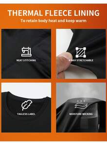 3 Pack Round Neck Long Sleeve Regular Thermal Underwear Top  Thick And Keep Warm Warm Top - Black - View 3