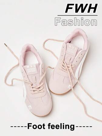 FWH Zapatillas deportivas casuales de mujer con bloqueo de color colegial, energía juvenil, comodidad natural, mediasuela de EVA ligera, versátiles del campus a la ciudad, estilo universitario de bloques de color, zapatos para caminar de estilo universitario, calzado deportivo juvenil, estilo de campus alegre con cordones y puntera redonda