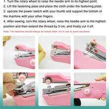 1 Set Handheld Electric Mini Sewing Machine, Household Sewing Needles, Portable Manual Sewing Machine Handcraft Tool (Random Accessory Color)