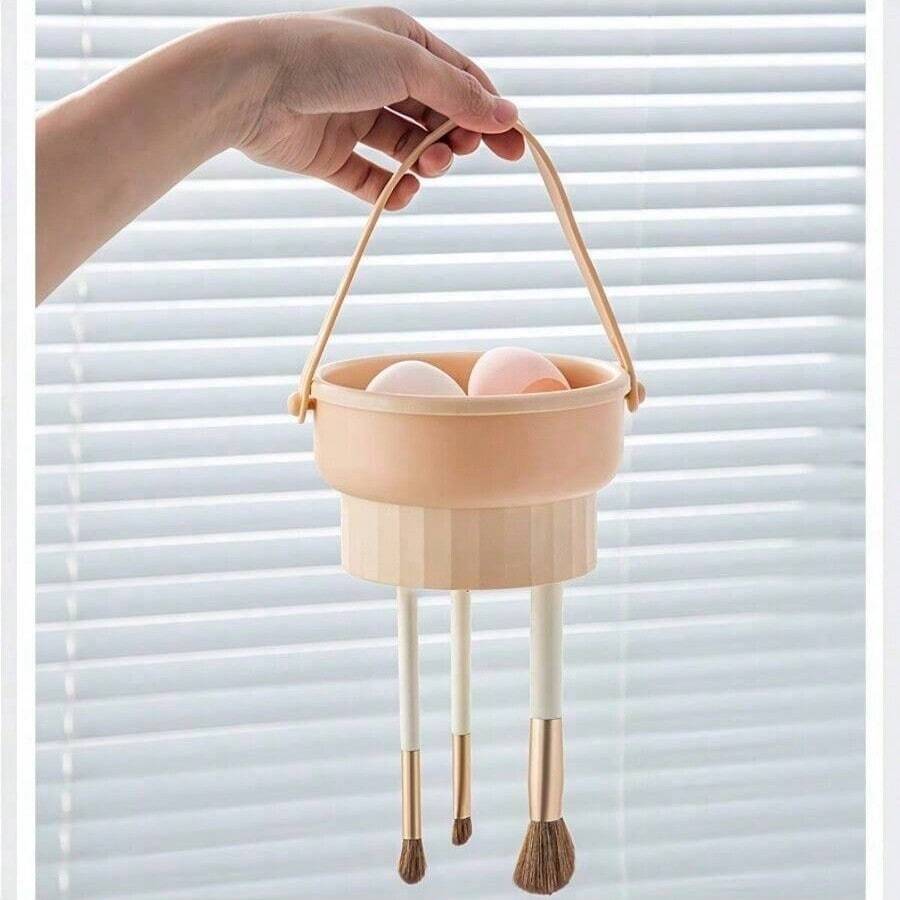 Zestaw do czyszczenia pędzli do makijażu, silikonowy uchwyt na pędzle i suszarka