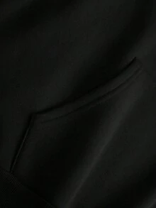 320g Pure Cotton Unisex Hooded Sweatshirt, Long Sleeve Hoodie For Fall, Men's Street Fashion Casual Outfit, Unique Print, Warm And Comfortable, Christmas Hoodie, Fall Men's Wear, Black, Y2K Style