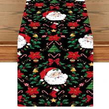 AFYPRTY 1pc Christmas Table Runner Christmas Party Decoration Table Runner Merry Christmas Tablecloth Polyester Cloth Party Table Runner Christmas Gift Dining Table Decorative Tablecloth Suitable For Christmas Party New Year Decoration - Black - View 8