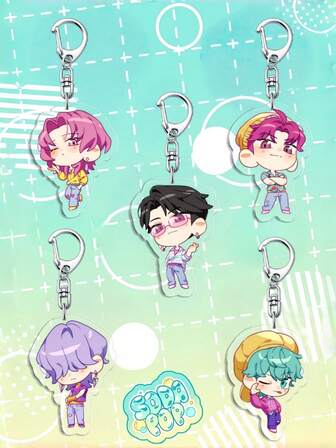 1pc Cartoon K-Pop Printed Acrylic Keychain, Squash Keychain, Car Keyring.Rumi,Mira.Zoey,Derpy,Baby Saja,Saja Boy, Everyday Bag Accessory, Bag Charm, Lanyard, Key Holder. Ideal For Boyfriends, Girlfriends, Family Members, Doctors, Nurses, Party Gifts, Cell Phone Decorations, And More.