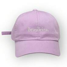 Unisex Dad Hat In 100% Cotton Twill, Brazilian Custom Curved Brim. - 淡紫色嬰兒刺繡白色 - 查看 5