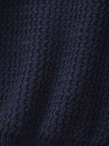 Infant Round Neck Long Sleeve Warm Knit Sweater - Royal Blue - View 5