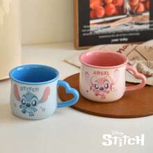 官方正品经典卡通人物史迪奇天使陶瓷杯/马克杯，可爱卡通大容量，适合作为礼物、节日纪念品 - 彩色 - 查看 3