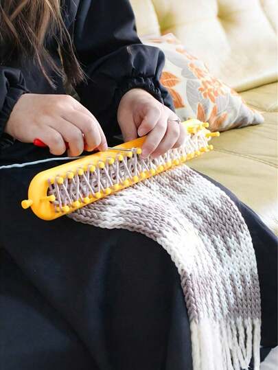 围巾织机编织套装，DIY 针织织机套件（带钩针），手工针织套装，针织织机套装，手工编织工具（用于毛毯、毛衣、围巾、帽子和披肩），适合初学者