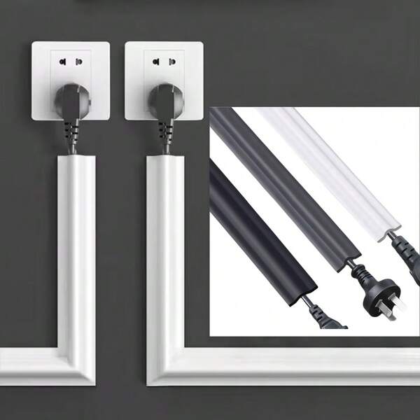 1 Stück 3 Meter/118,11 Zoll selbstklebende PVC Kabelschutzrolle, dekorativer Bodenkabelkanal für Elektrokabel-Management zu Hause