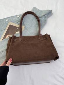 New Autumn/Winter Large Capacity Suede Tote Bag For Women - Multicolor - View 6