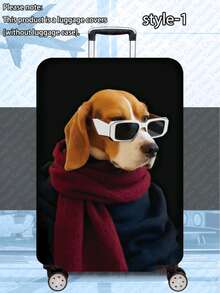 1个300克/平方米动物印花加厚行李箱，非常适合商务旅行、度假、旅行、托运行李和返校旅行。适用于20-28英寸的行李箱。行李箱罩，旅行箱罩，防尘罩，适合旅行度假。 - 彩色 - 查看 20