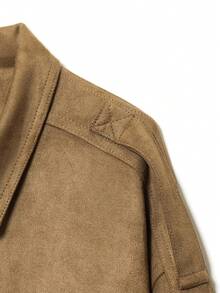 DEEKA Autumn/Winter New Women's Fashion Casual Suede Texture Bomber Jacket - Brown - View 9
