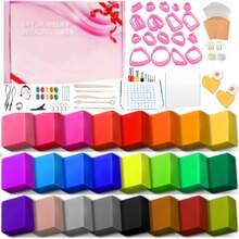Polymer Clay 24/28 Colors Random PVC Soft Clay Oven Baking Modeling Clay Beginner Set, Includes DIY Tools & Accessories (Optional) - Multicolor - View 9