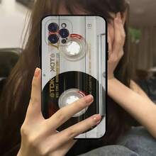 Funda de silicona suave con diseño de casete de radio magnético compatible con iPhone 17, 16, 15, 14, 13, 12, 11, Pro, Mini, XS MAX, Plus, X - Z7 - Ver 5