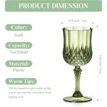 1/3/6/12/24 piezas Vasos de vino reutilizables con relieve vintage, Vasos de champán y cócteles resistentes, Vasos para jugo, Adecuados para fiestas, bodas