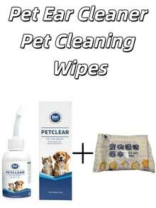 1 pieza Gotas para oídos de mascotas adecuadas para gatos y perros - Limpian eficazmente el cerumen, los residuos y las secreciones, y mantienen el conducto auditivo limpio. El diseño tubular ergonómico facilita su uso con precisión. Cada botella tiene una capacidad de 2.03 onzas (longitud de cuidado ideal, evitando el desperdicio excesivo).