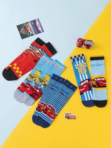 Disney 5/10 Pairs Socks, Cartoon Christmas & Racing Car Design Socks, Novelty Socks For Men, Suitable For Christmas, New Year Gifts, Casual Home Socks