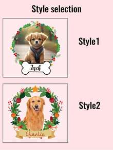Personalized Dog & Owner Name Ornament, Custom Ceramic Christmas Decoration, Customized Photo Dog Memorial Ornament, Christmas Home Decor, Christmas, Handmade Holiday Gift For Pet Lovers, Dog Owners, Dog Christmas Ornaments, Customizable Picture Christmas Tree Decorations, Family, Kids, Pet, Friend