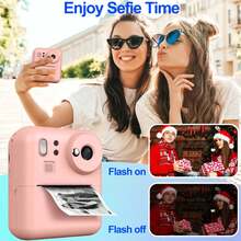 Fotocamera istantanea aggiornata per uomo e donna, fotocamera digitale con doppio obiettivo 1080P HD per selfie, con carta fotografica, regalo di Natale e compleanno per uomo e donna, batteria ricaricabile agli ioni di litio da 1000/1200/1300 mAh