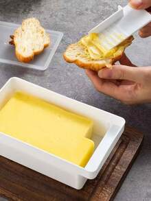 1 Butter Tray With Lid And Cutter Suitable For Countertop, Butter Rack Container With Lid, Multifunctional Butter And Cheese Storage Box With Lid, Handle And Easy To Cut Slicer, Butter Tray For Refrigerator Storage - Perfect For Freshness, Slicing, And Seasoning Organization In The Kitchen
