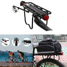 Heavy-Duty Aluminum Alloy Mountain Bike Rear Pannier Rack (W/ Adjustable F Ender) - Black - View 5