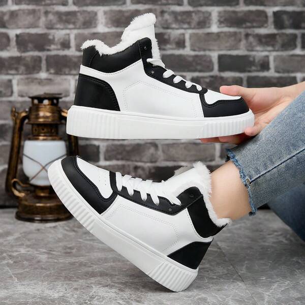 Mid Top Warm Sports And Leisure Shoes - With Thermal Lined, Closed Straps, And EVA Cushioning Sole - A Must-Have For Sunny Girls. Couple's Versatile Casual Shoes, Fitness, Street Style - Breathable Fabric Upper - Unisex - Suitable For Daily And Formal Occasions, Sporty And Stylish Appearance, Comfortable And Snug Fit