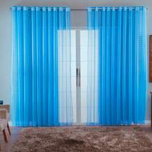 Charm Checkered Voile Living Room Curtain Decoration 4.00x2.80 - 淺藍色 - 查看 5