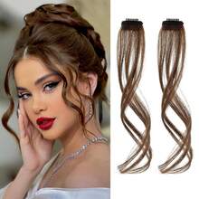 Korean-Style Long Side Swept Air Waves With Wave-Like Curls. No Hair Sticking To The Scalp, Seamless Connection. Suitable For Women. Perfect For Halloween Celebrations. - Multicolor - View 9