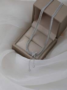 1 pieza Collar de clavícula de moda y versátil, colgante de borla y cuentas con textura de insecto mariposa para mujeres