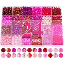 About 960PCS 6mm Glass Beads Bracelet Making Kit,24 Assorted Colorful Glass Beads For Bracelet And Jewelry Making And DIY Crafts,Friendship Bracelets - Bead - View 9