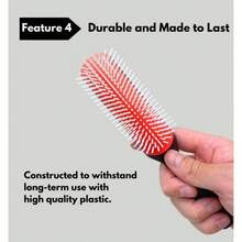 Hair Brush Curly, Thick, Wavy And Coily Hair - Curl Defining, Detangling, Styling, Blowdrying, Shaping - 9 Row Detangler Brush Women And Men - Dry Or Wet Black Small 1pc,Hair Tools,Hair Items,Travel Essential,Travel,Barber,Hairstylist,Barber Accessories,Valentine's Day,Hair Supplies,Hair Stylist,Barbershop,Salon,Vacation Essentials,Hair Products,Barbershop,Valentine's Gift,Travel Essentials For Women,Hair Stylist Tools - Black Small 1pc - View 6