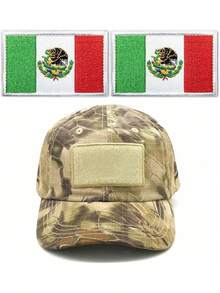 2 Parches De Bandera Deéxico Bordadosácticos Militares Con Gancho Y Bucle, Parche Para Planchar, Parche Colorido De La Bandera Para Sombrero, Mochila, Chaquetas, Pantalones, Vaqueros, Suministros - México - Ver 6