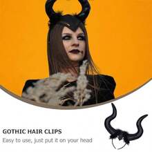 Devil Horns  Horns Black Long Women Horns Cosplay Costume Deluxe Magic With Headpiece For Easter Cosplay Carnival Mardi Gras Photo Shoot