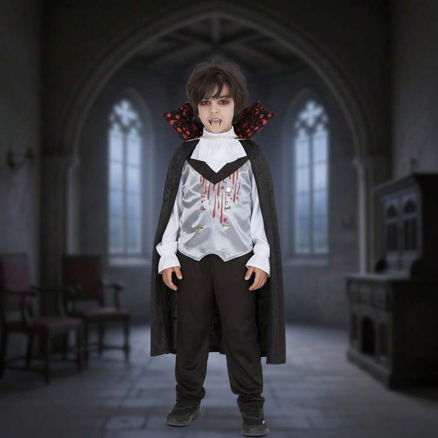Rubies Kids Bloody Vampire Costume, Spooky And Frightening Costume With Blood Details And Black Cape, Available In Multiple Sizes, Perfect For Halloween And Parties - Multicolor - View 1