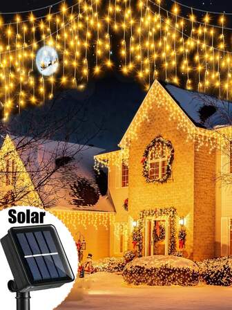 Solar LED Fairy Lights Outdoor,Icicle LED Fairy Lights, 3.5m 97LED / 7m 160LED Solar Curtain String Lights, IP65 Waterproof 8 Modes For Indoor Outdoor Christmas Lights, Holiday, Bedroom, Party, Wedding, Balcony, Walls, Eaves, Stairs ,Garden House Decor Decoration (Warm White/White/Multicolor) Christmas Decoration XMAS Decor Christmas Tree Gift Decor Thanksgiving Wedding Home Decor Home Decor Fall Decor Autumn Decor Birthday Decorations For Gifts Party Supplies Indoor Outdoor Garden Holiday Festival Decor Halloween Decor Wall Decor Halloween Ornamentschristmas Decoration XMAS Decor Christmas Tree Gift Decor Thanksgiving Wedding Home Decor Home Decor Fall Decor Autumn Decor Birthday Decorations For Gifts Party Supplies Indoor Outdoor Garden Holiday Festival Decor Halloween Decor Wall Decor Halloween Ornaments
