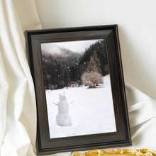 1pc Vintage Minimalist Photo Frame, Deep Walnut Color Frame Body, Wall Decor Or Desktop Display, Lightweight, Can Display Travel, Landscape, Animal, Friends & Family Photos, Suitable For Entryway, Living Room, Hallway, Bedroom