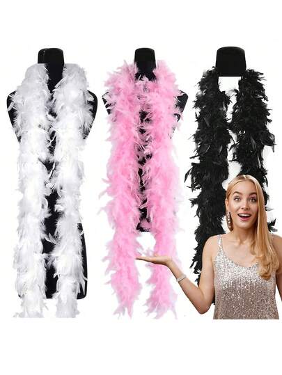 1PC Boas lông vũ nhiều màu nhân tạo 6,6ft Boa lông vũ cho phụ nữ để khiêu vũ Tiệc cưới Halloween, Trang trí sân khấu Tiệc ngày lễ Phụ kiện mũ Phụ kiện quần áo, Trang trí khăn quàng cổ, Thích hợp cho Tiệc sinh nhật, Halloween, Giáng sinh, Đua ngựa, Tiệc trà, Đêm giao thừa, Hòa nhạc và Trang trí nhà cửa, Đám cưới khiêu vũ, Biểu diễn sân khấu, Trang phục và phụ kiện lễ hội, Đồ dùng tiệc tùng, Lựa chọn lý tưởng làm quà tặng