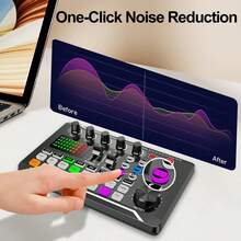 Podcast Equipment Bundle Audio Interface, DJ Mixer, BM-800 Condenser Microphone, Studio Equipment With Mic Arm, Streaming, Voice Over, Singing, PC - Black - View 10