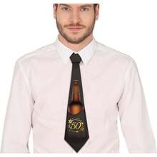 Fiestas Guirca Party Tie For Celebrations From 18 To 60 Years, Fun And Themed Accessory With Numeric Designs And Festive Prints, Ideal For Birthdays, Anniversaries And Special Events - 50 Years - View 3