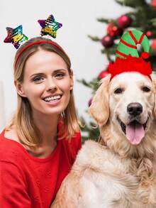 12/6件装圣诞节假日头饰，可爱的圣诞树和圣诞老人造型头饰，为圣诞派对、礼物和拍照增添节日气氛 - 彩色 - 查看 3