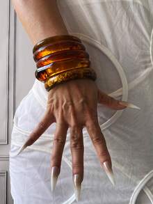 Bộ 6 vòng tay mạ vàng, vòng tay bản rộng, vòng tay dày, bộ vòng tay nữ, quà tặng cho phái nữ. - Nhiều màu - Xem 10