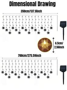 Luce a colonna di ghiaccio a fiocco di neve solare - 96/160 LED, luce di Natale per interni/esterni, IP65 impermeabile, 8 modalità di illuminazione per grondaie, tenda solare per esterni, adatta per Natale, case, giardini, alberi, cortili, festival, matrimoni, raduni, decorazione per feste (bianco caldo/multicolore/bianco)