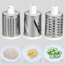 3-In-1 Rotary Cheese Grater & Vegetable Slicer, Mandolin Slicer With Detachable Blades, Built-In Storage Box, Waffle Cutter With Comfort Handle, Strong Suction Base & Nut Chopper, All-In-One Multifunctional Kitchen Gadget - White - View 5