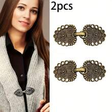 1/2/3/4 件套女士优雅复古毛衣夹套装 - 银色金属胸针，配有开衫和连衣裙扣、围巾扣、披肩别针和领夹，适用于连衣裙和针织配饰 - 彩色 - 查看 43