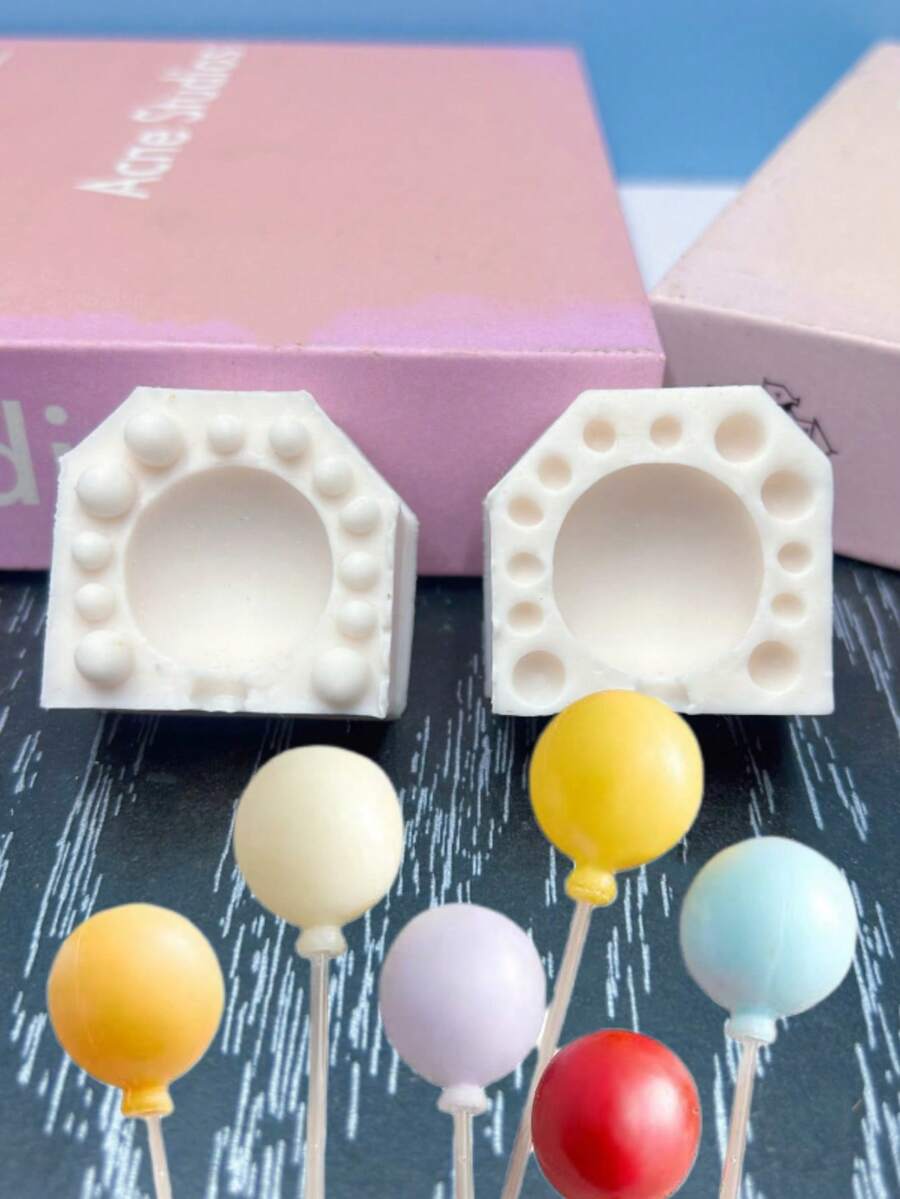 Silicone Mold For DIY Balloon Shaped Scented Candle, Round Lollipop Shaped Decorative Accessories, Holiday Decor
