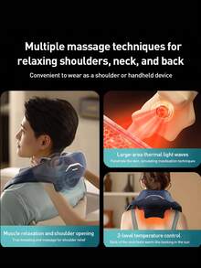1pc Philips Neck And Shoulder Massage Shawl, Deep Tissue Massage And Heat Therapy, Multi-Functional Massage Designed For Neck, Shoulder And Back, Suitable For Boyfriend Birthday Gift - Multicolor - View 6